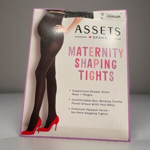 NWT ASSETS Spanx Womens Size 2 Maternity Shaping Black Opaque Shaper Tights